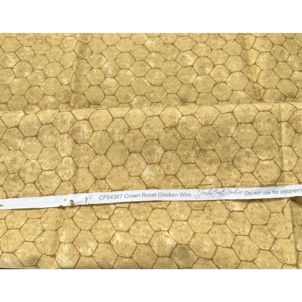 Steele Creek Studio Quilting Cotton Fabric Crown Roost Chicken Wire Tan 32" X 44